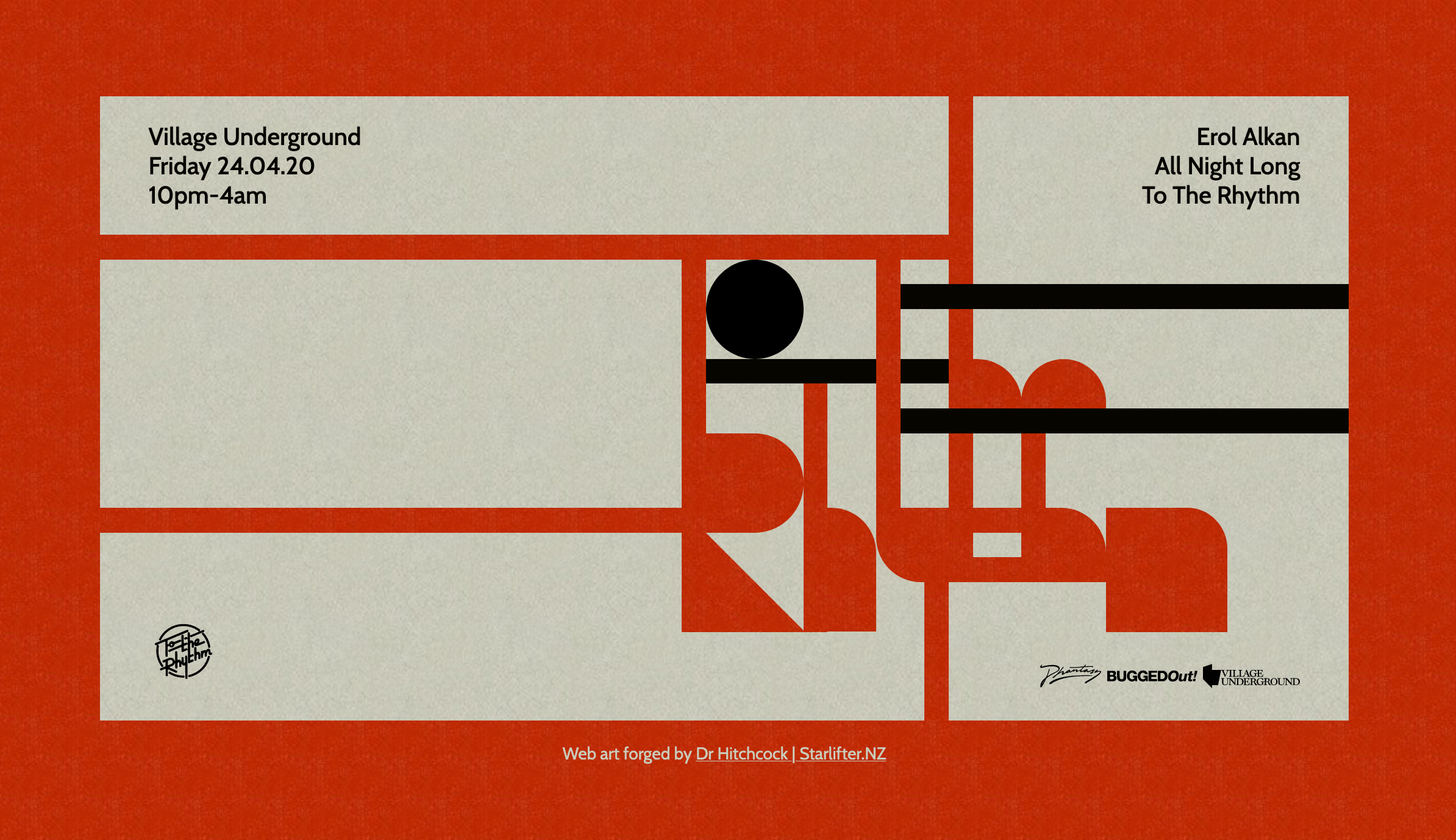 Flyer for Erol Alkan - All Night Long - To The Rhythm